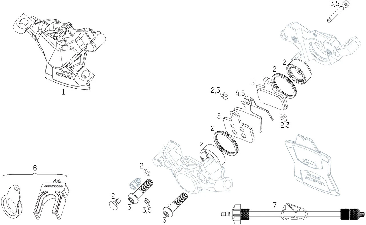 SRAM Ersatzteile Level TLM / Ultimate (B1) Bremssattel (2020) 3 SRAM Ersatzteile Level TLM / Ultimate (B1) Bremssattel (2020)