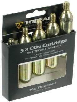 Topeak CO2 Ersatzkartuschen Mit Gewinde 5er Set